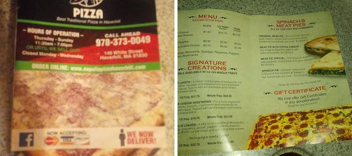 Napoli's Pizza Menu